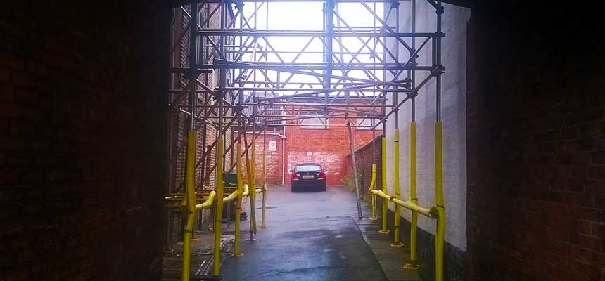 long hire contract scaffold erected with building access