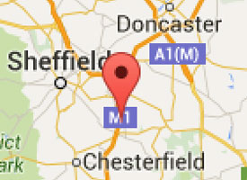 close up of a map of sheffield rotherham and chesterfield